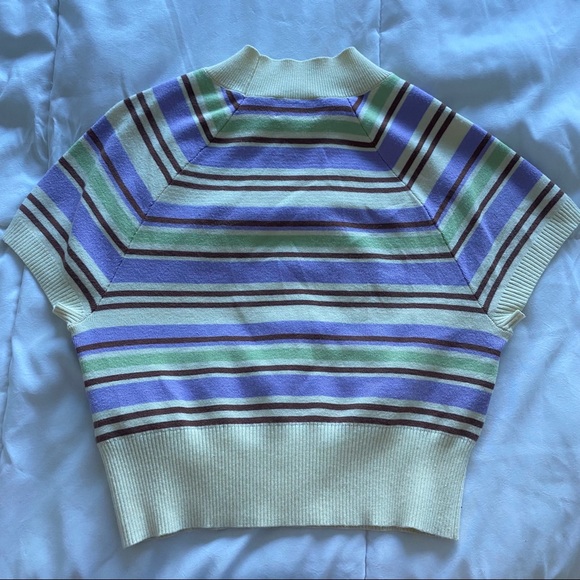 aritzia sunday best cropped striped sweater top - Picture 2 of 2